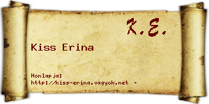 Kiss Erina névjegykártya